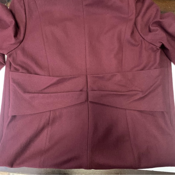 Hobbs London Burgundy Wool Long Sleeve V-Neck Midi Dress Size 14 NWOT! - Picture 6 of 11